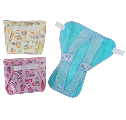 love baby (634 l combo p1) plastic pocket large diaper (multicolor)